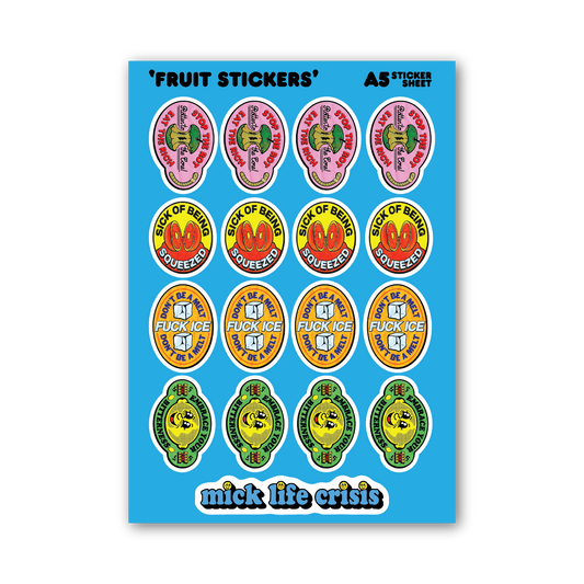 Anti Fascist Fruit Stickers
